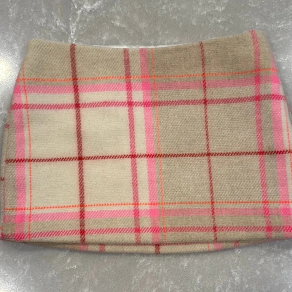 Gap Kids Pink & Tan Wool Blend Plaid Skirt — Size 4 Regular